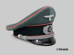 Germany, Heer. A Panzer Troops Officer’s Visor Cap, Owner-Attributed with von Trapp Connection, by EREL