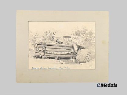 canada,_c_e_f.“_captured_german_dug-_out_on_vimy_ridge”,_ink_on_paper,_by_pte._jukes,1917_e_medals__m0687-95_2