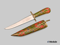 India, Kashmir. A Kashmiri Papier Mache Dagger