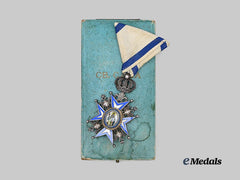 Serbia, Kingdom. An Order of St. Sava, V Class with Case, by Huguenin Freres & Co.