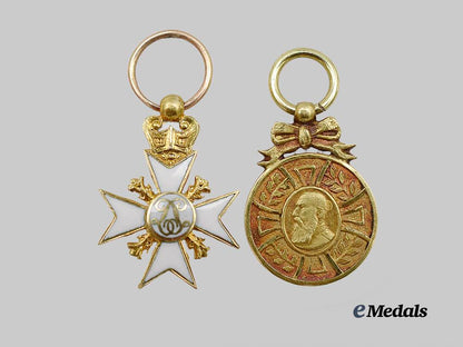 belgium,_kingdom._a_miniature_civil_decoration_and_miniature_commemorative_medal_of_the_reign_of_king_leopold_i_i_e_medals__m0704-86_2