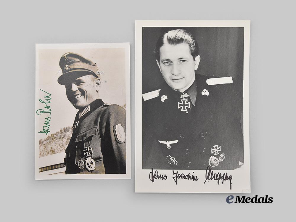germany,_wehrmacht._a_mixed_lot_of_postwar_knight’s_cross_recipient_photos,_with_signatures_e_medals__m0706-11_11