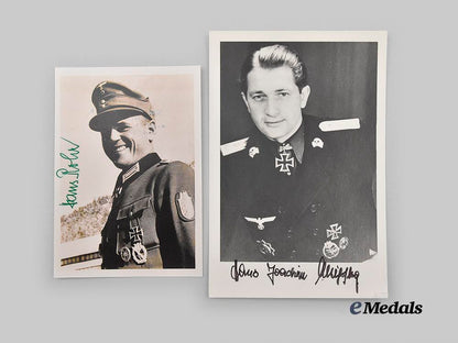 germany,_wehrmacht._a_mixed_lot_of_postwar_knight’s_cross_recipient_photos,_with_signatures_e_medals__m0706-11_11