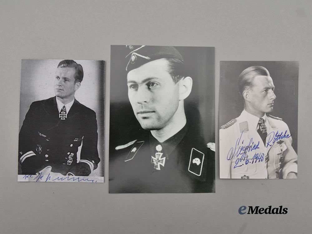 germany,_wehrmacht._a_mixed_lot_of_postwar_knight’s_cross_recipient_photos,_with_signatures_e_medals__m0706-11_3