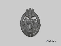 Germany, Wehrmacht. A Panzer Assault Badge, Bronze Grade, Oval Crimp Variant by Wilhelm Deumer
