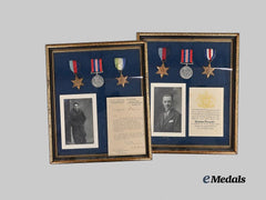 United Kingdom. A Pair of Framed Father & Son Casualty Medal Groupings