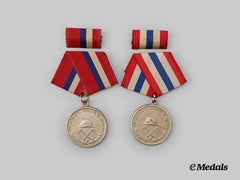 Cuba, Republic. A Pair of Medals for Bravery During Firefighting Service, I and II Class