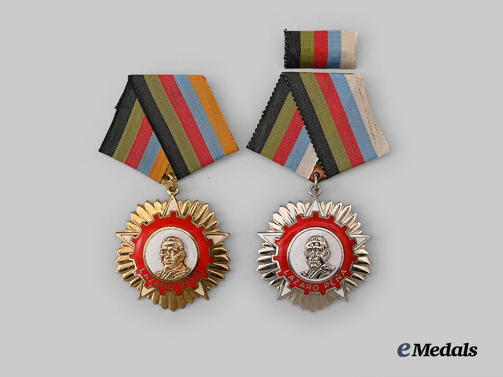 cuba,_republic._a_pair_of_orders_of_lázaro_peña,_first_and_second_class_e_medals__w8420_2