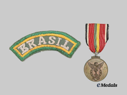 brazil,_republic._a_second_war_brasil_shoulder_title_and_a_commemorative_medal_of_the1st_military_medicine_conference(1954)_e_medals__w8554_2