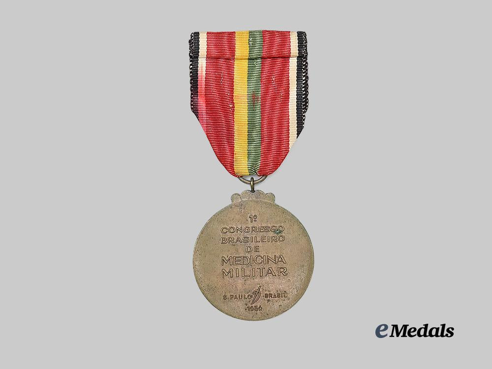 brazil,_republic._a_second_war_brasil_shoulder_title_and_a_commemorative_medal_of_the1st_military_medicine_conference(1954)_e_medals__w8554_5
