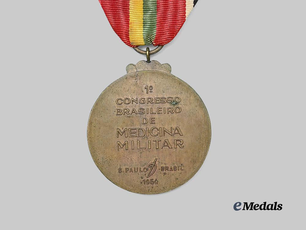 brazil,_republic._a_second_war_brasil_shoulder_title_and_a_commemorative_medal_of_the1st_military_medicine_conference(1954)_e_medals__w8554_6