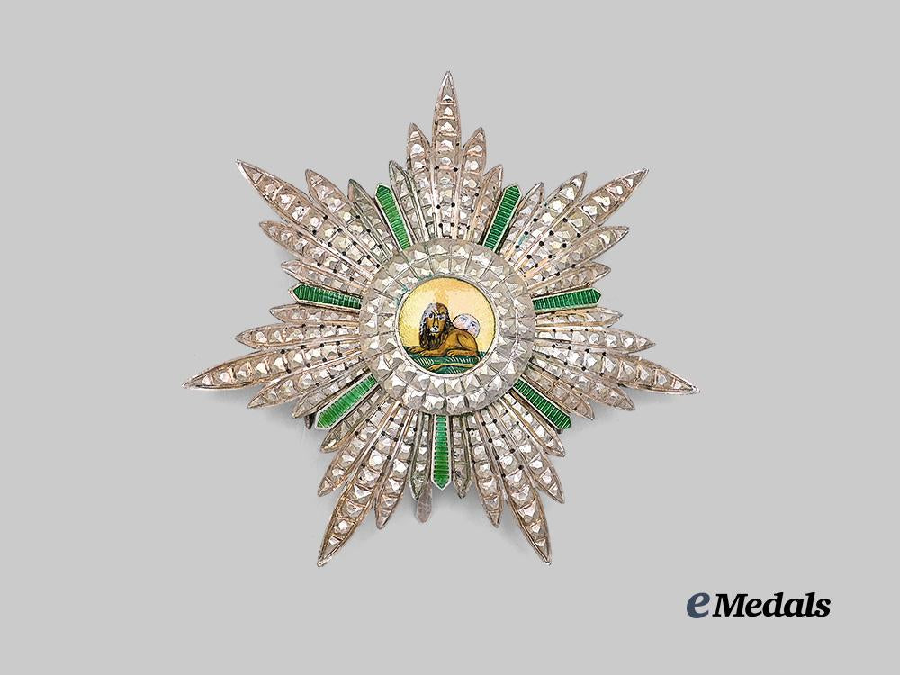 persia,_pahlavi_dynasty._an_order_of_the_lion_and_sun,_i_i_class_star_e_medals__w8558_2
