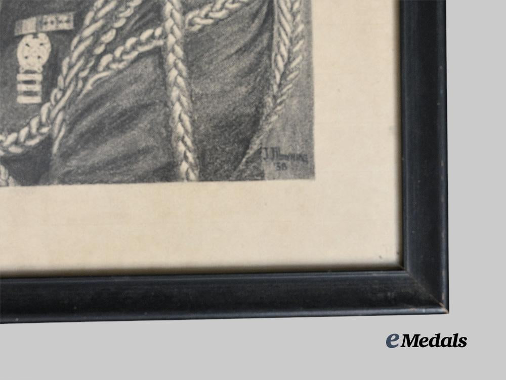 united_states._commission_document_named_to_lieutenant_richard_hill,_united_states_navy_and_framed_artist's_portrait_of_colonel_huntington-_hill,_united_states_army_e_medals__w8623_3