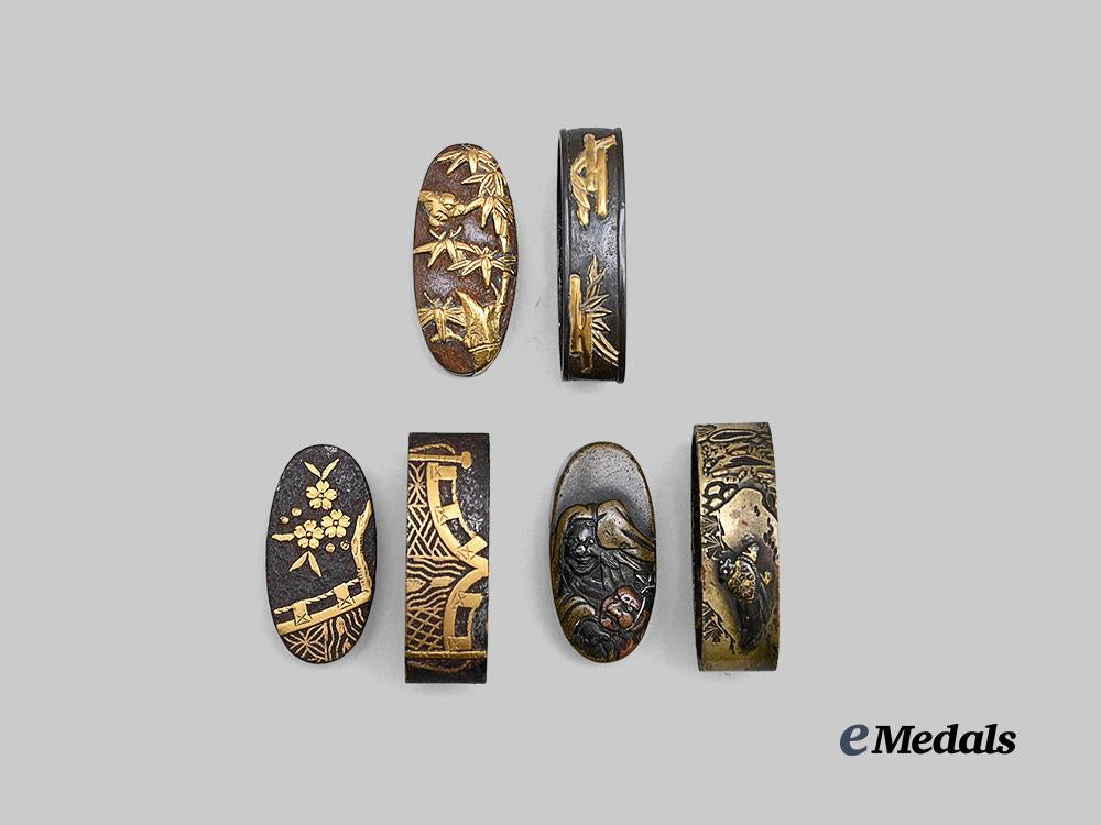 japan,_empire._a_lot_three_fuchi&_kashira_sets_e_medals__w8692_2