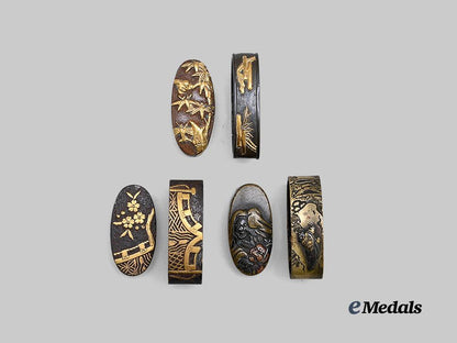 japan,_empire._a_lot_three_fuchi&_kashira_sets_e_medals__w8692_2