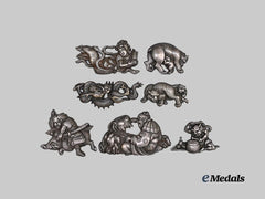 Japan, Empire. A Lot of Seven Stylized Menuki