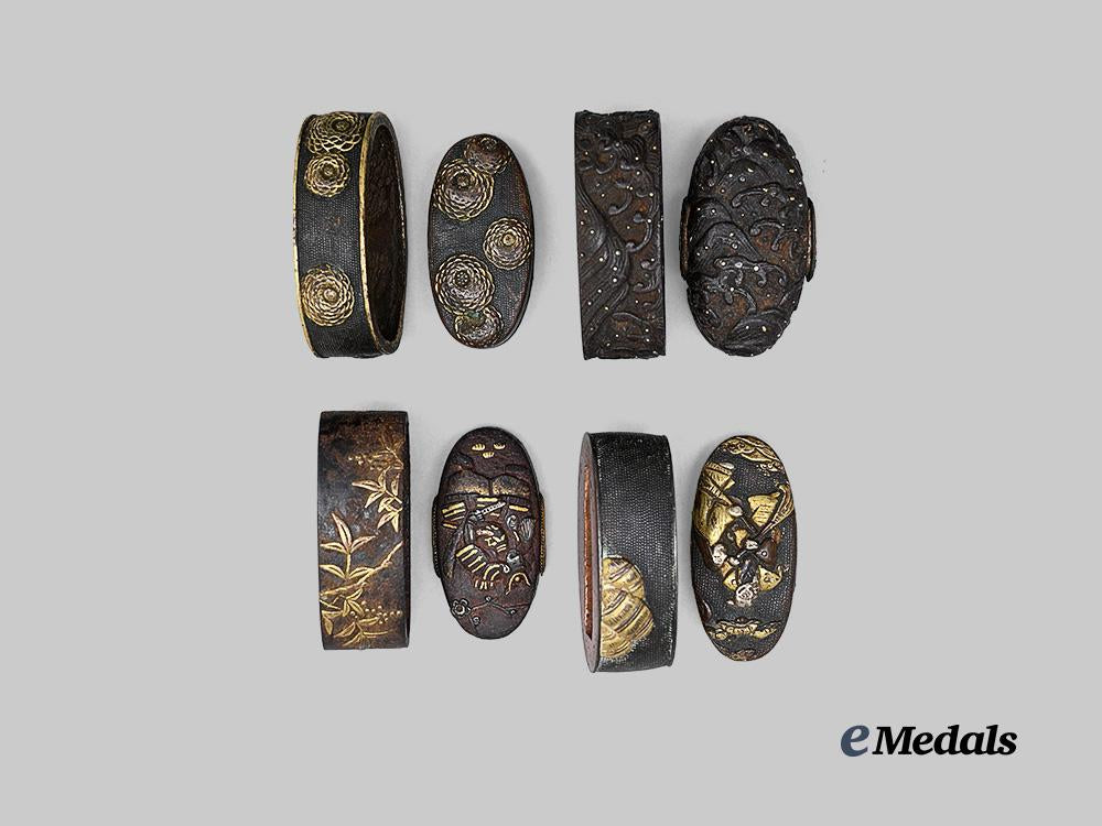 japan,_empire._four_sets_of_fuchi&_kashira_e_medals__w8703_2