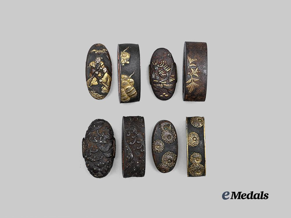 japan,_empire._four_sets_of_fuchi&_kashira_e_medals__w8703_3