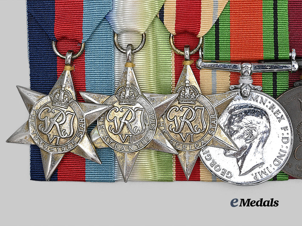 canada,_commonwealth._a_second_war_medal_bar_with_newfoundland_service_medal_to_e._j._hall,_chief_petty_officer2nd_class_e_medals__c7696_4