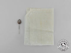 A Miniature Second War German Silver Grade Tank Badge Stick Pin