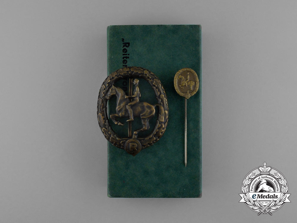 a_mint_cased_bronze_grade_german_equestrian_badge_and_stick_stick_pin_by_l._chr._lauer_e_0067