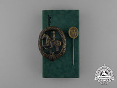 A Mint Cased Bronze Grade German Equestrian Badge And Stick Stick Pin By L. Chr. Lauer
