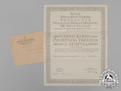 croatia,_state._a_military_order_of_trefoil_award_document_to_kav._riettmeister;_kosak_division_e_0183