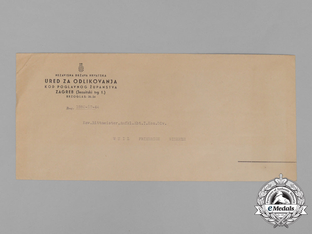 croatia,_state._a_military_order_of_trefoil_award_document_to_kav._riettmeister;_kosak_division_e_0184