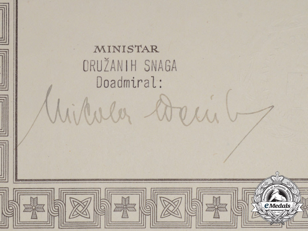 croatia,_state._a_military_order_of_trefoil_award_document_to_kav._riettmeister;_kosak_division_e_0186