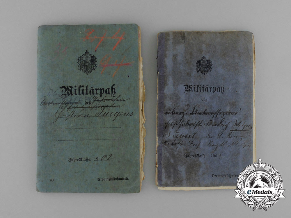 two_first_war_german_militärpässe;5_th_lorrainese_infantry&_landsturm_infantry_kiel_e_0301