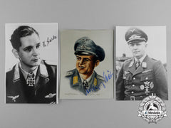 Germany, Third Reich. A Lot Of Three Post-War Knight's Cross Recipient Signed Photographs