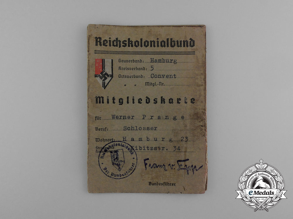 a_rkb(_reichskolonialbund)_membership_booklet_belonging_to_werner_prange_e_0411