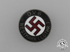 A Deutscher Volksgenossen Bund (Dvg) Westmark Membership Badge By W. Redo
