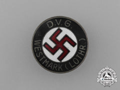 A Deutscher Volksgenossen Bund (Dvg) Westmark Membership Badge By W. Redo