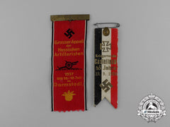 A Grouping Of Two German Interwar Veteran’s Organization Ribbon Badges
