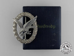 An Early Quality Cased Luftwaffe Radio Operator & Air Gunner Badge By C. E. Juncker