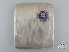 A Silver Cigarette Case With Insignia Of Bavarian St. George Awarded To Officer 1901