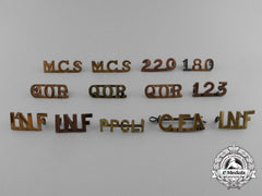 Thirteen First War Canadian Shoulder Titles