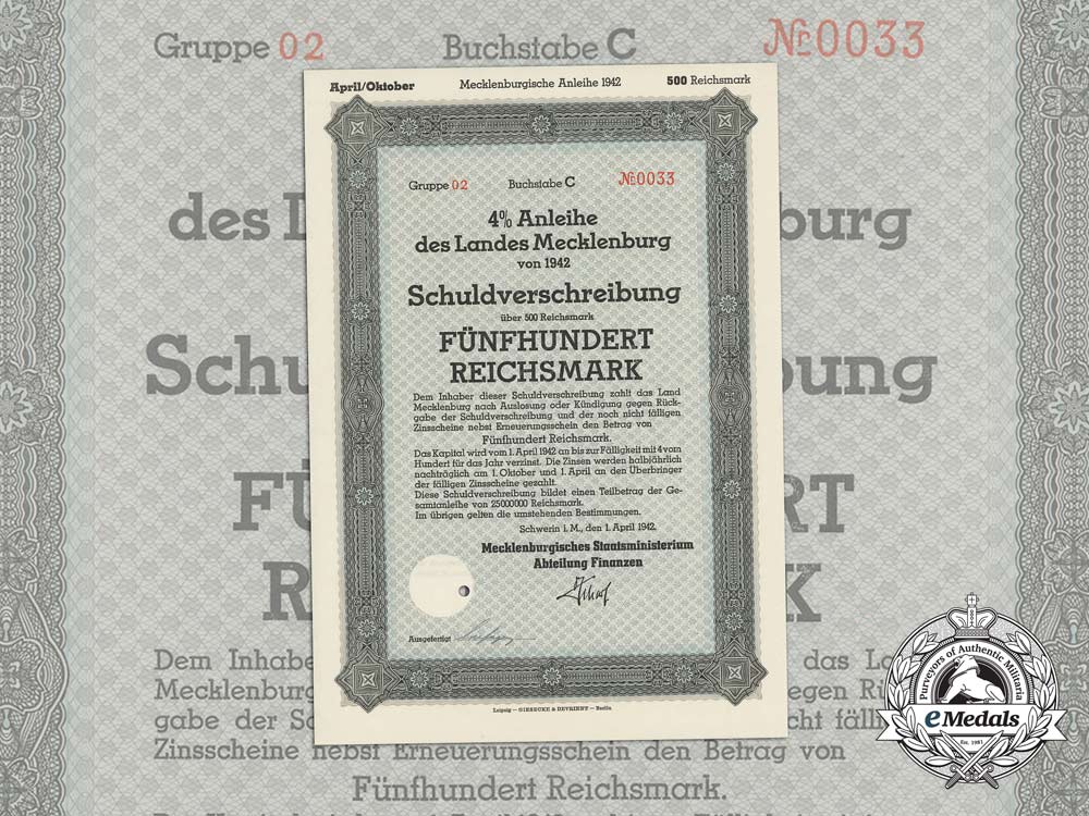 a_mint1942_mecklenburg_state_debenture_bond_in_the_value_of500_reichsmark_e_2437