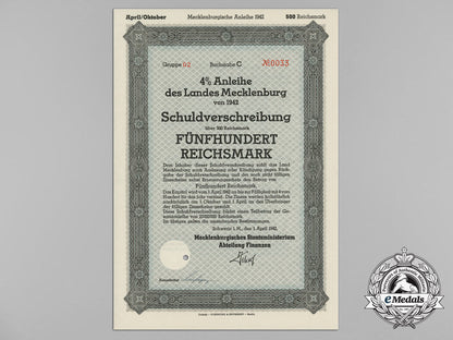 a_mint1942_mecklenburg_state_debenture_bond_in_the_value_of500_reichsmark_e_2438