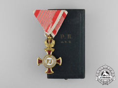 An Austrian Merit Cross 1St Class; (1914-1918) With Case By Bergmann