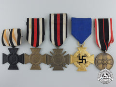 Five German Second War Medals & Awards