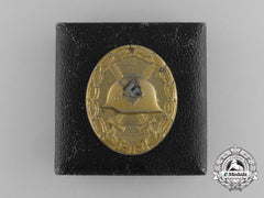 A Second War German Gold Grade Wound Badge By Carl Wild With Its Original Case Of Issue