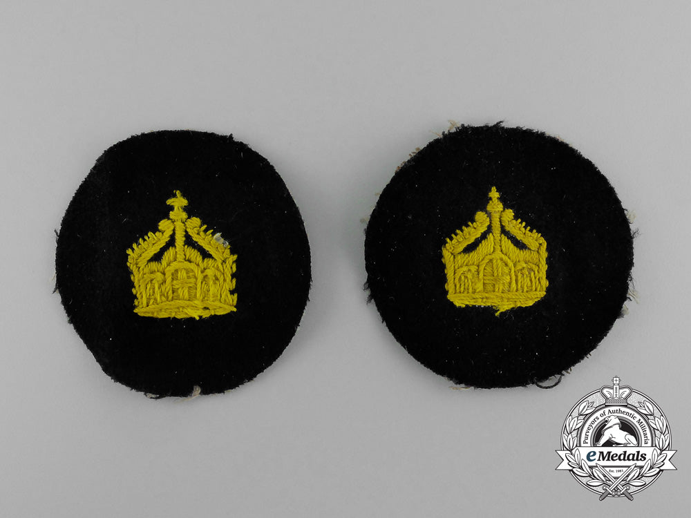 germany,_imperial._two_navy(_kaiserliche_marine)_officer's_crown_insignia_sleeve_patches_e_3119
