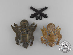 Three American Army/Army Air Force Cap Badges