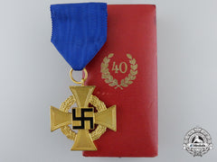 A German Faithful Service Decoration For Forty Years' Service; 1St Class With Case