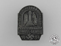 A 1937 Gross-Gerau Winter Relief Of The German People/Kyffhäuser Association Donation Badge