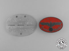 Germany. A Heeres-Abnahme Inspectors Badge & Id Disc