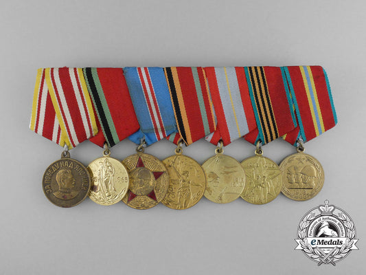 a_soviet_russian_seven_piece_medal_bar_e_3596