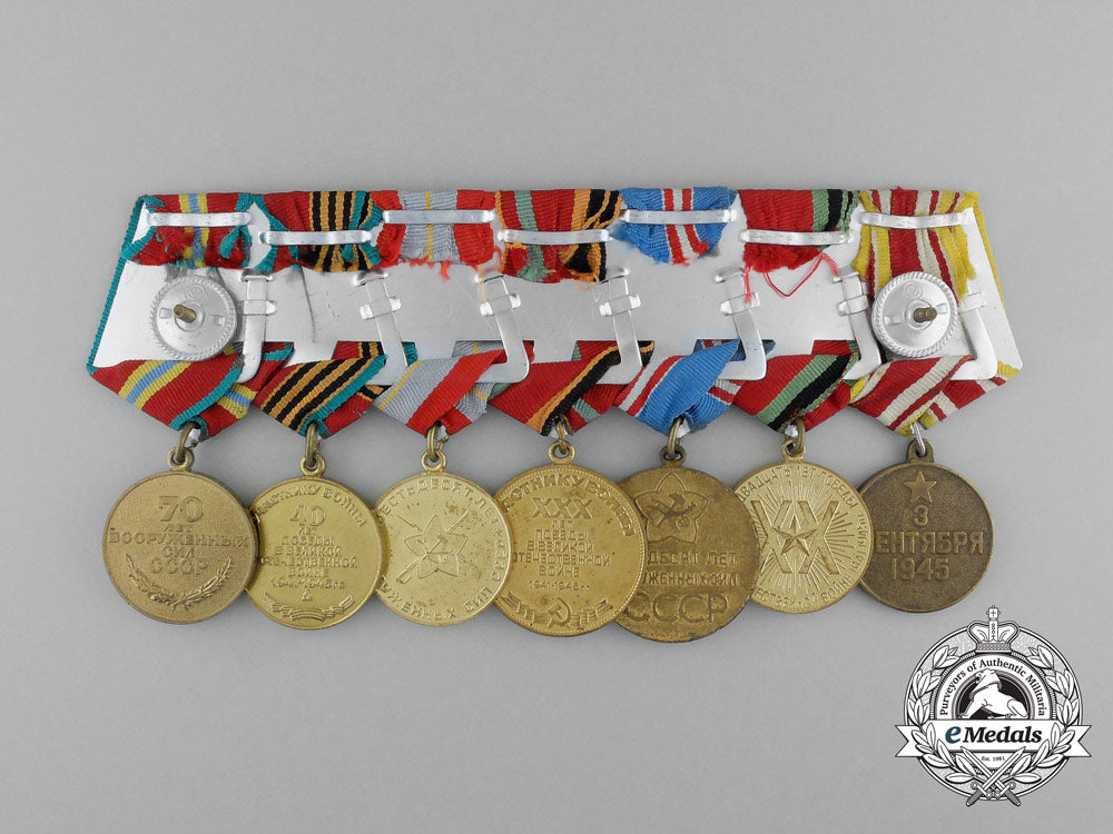 a_soviet_russian_seven_piece_medal_bar_e_3597